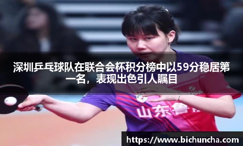 深圳乒乓球队在联合会杯积分榜中以59分稳居第一名，表现出色引人瞩目